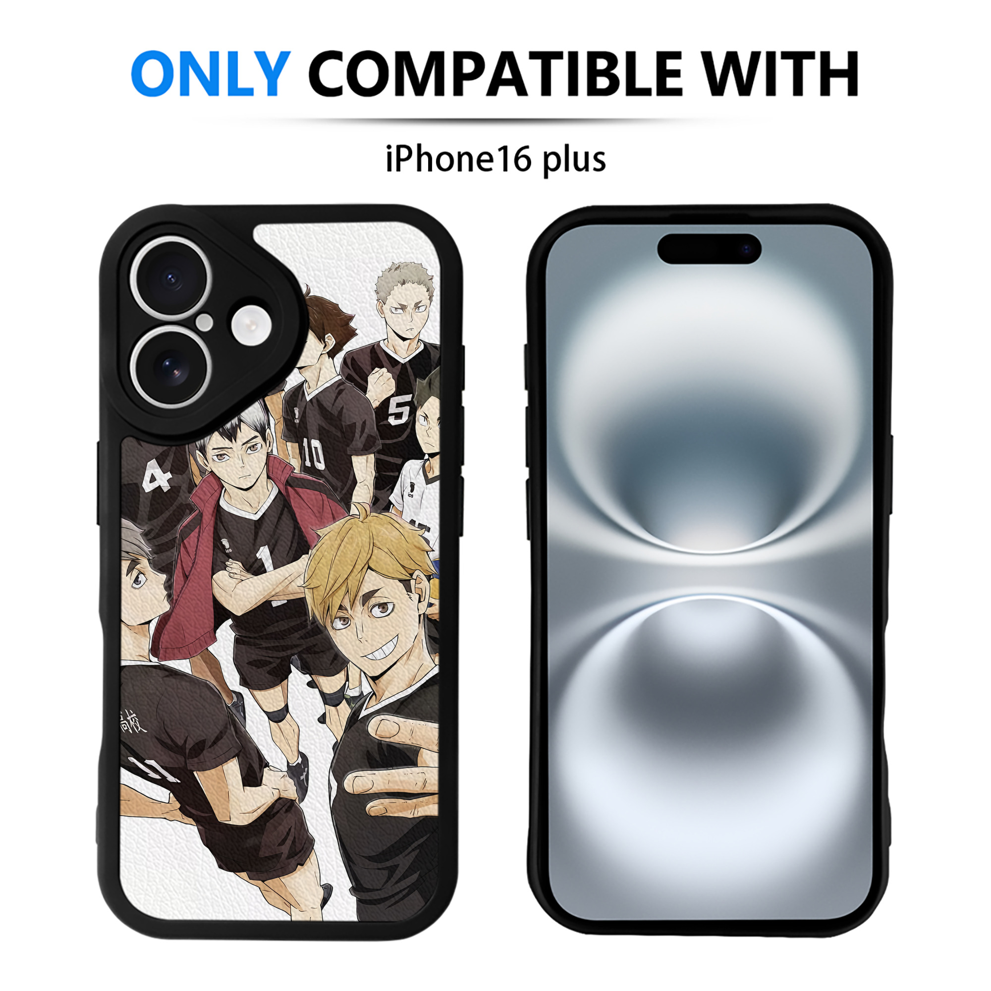 （画像用） ハイキュー!! Haikyu!! 【iPhone 16シリーズ対応】シリコンスマホケース（レザー調） 材質：シリコン